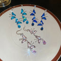 Sweet Copper Zircon Butterfly Teardrop Tassel Drop Earrings With Elegant Ear Hook Design view 2