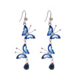 Sweet Copper Zircon Butterfly Teardrop Tassel Drop Earrings With Elegant Ear Hook Design view 5