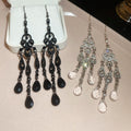 Rhinestone Teardrop Hollow Crystal Pendant Drop Earrings, Court Style Light Luxury Ear Hooks view 2