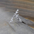 Adjustable Open Leaf Ring For Women, Marquise Shape Niche Design Finger Jewelry view 3