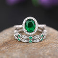 New Electroplated Metal Three Piece Ring Set Oval Geometric Luxury Fashion Band Rings view 5