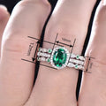 New Electroplated Metal Three Piece Ring Set Oval Geometric Luxury Fashion Band Rings view 4