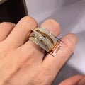 Multi Layer Line Ring For Women With Zircon, Fashion Light Luxury Single Jewelry view 4