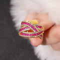 Exotic European American Irregular Gold Edge Women's Ring Niche Designer Luxury Style Jewelry view 3