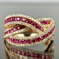 Exotic European American Irregular Gold Edge Women's Ring Niche Designer Luxury Style Jewelry view 1