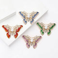 Alloy Enamel Rhinestone Butterfly Brooch With Pearl For Suit Decoration view 3