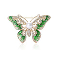 Alloy Enamel Rhinestone Butterfly Brooch With Pearl For Suit Decoration view 2
