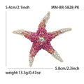 Alloy Rhinestone Starfish Brooch Tropical Lapel Pin For Fashion Apparel view 4