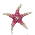 Alloy Rhinestone Starfish Brooch Tropical Lapel Pin For Fashion Apparel view 5
