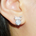 Korean Japanese Style Princess Bow Stud Earrings For Women Elegant Dress Matching Ear Jewelry view 3