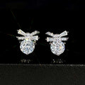 Korean Japanese Style Princess Bow Stud Earrings For Women Elegant Dress Matching Ear Jewelry view 2