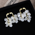 Elegant French Shell Petal Tassel Alloy Two Way Drop Stud Earrings For Women Luxury Niche Earrings view 4
