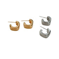 Glossy Square Acrylic Stud Earrings For Women Geometric Metallic Look Minimalist Office Jewelry view 5