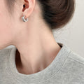 Glossy Square Acrylic Stud Earrings For Women Geometric Metallic Look Minimalist Office Jewelry view 4