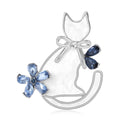 Alloy Rhinestone Acrylic Cat Brooch Pin For Sweet Apparel Decoration view 2