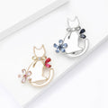 Alloy Rhinestone Acrylic Cat Brooch Pin For Sweet Apparel Decoration view 4