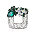 Hollow Alloy Rhinestone Square Brooch For Classic Fashion Accessories view 2