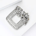 Hollow Alloy Rhinestone Square Brooch For Classic Fashion Accessories view 4