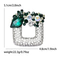 Hollow Alloy Rhinestone Square Brooch For Classic Fashion Accessories view 6