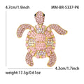 Alloy Rhinestone Turtle Brooch Pin For Animal Clothing Accessories – Gun Black Green view 4