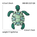 Alloy Rhinestone Turtle Brooch Pin For Animal Clothing Accessories – Gun Black Green view 6