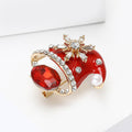 Enamel Alloy Rhinestone Christmas Hat Brooch For Festive Apparel Decoration view 3