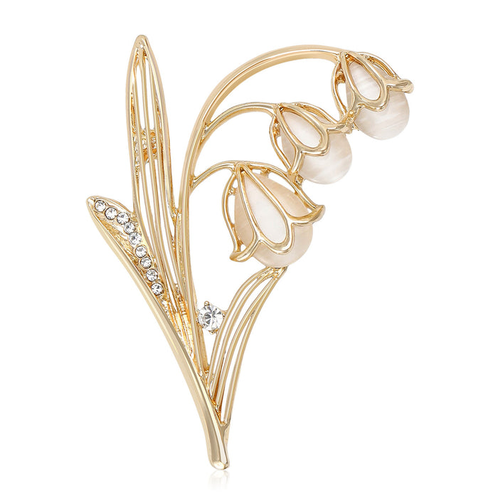 Alloy Hollow Cat Eye Wind Chime Brooch For Women's Clothing