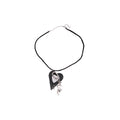 Minimalist Leather Heart Dog Clasp Pendant Sweater Necklace, Chic Niche Style view 5