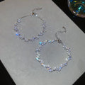 Sparkling Zircon Faux Pearl Butterfly Irregular Geometric Light Luxury Bangle For Women view 1