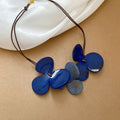 Vintage Beach Vacation Acrylic Three Leaf Flower Pendant Clavicle Necklace For Women view 4