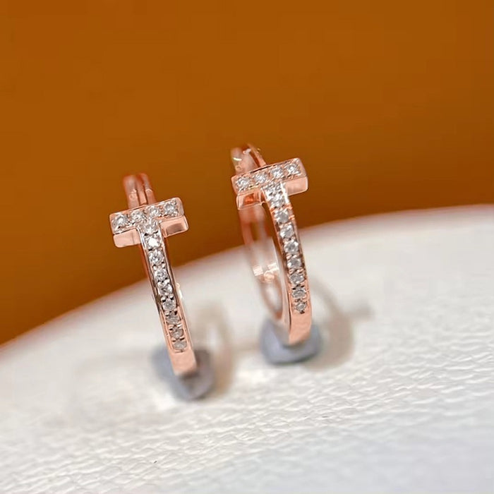 Elegant Women's Earrings With Micro Paved Zircon, Daily Wear Niche Delicate Fashion Jewelry