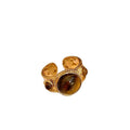 Tiger Eye Wrinkled Geometric Round Open Ring For Women view 5