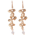 Metal Flower Pearl Tassel Drop Earrings For Women, Minimalist European American Style view 5