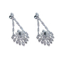 Copper Zircon Hollow Teardrop Flower Stud Earrings, Light Luxury Geometric Design view 5
