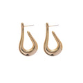Smooth C Shaped Acrylic Stud Earrings Light Luxury Geometric Oval Metal Style For Women view 5