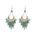 Light Luxury French Court Teardrop Faux Crystal Tassel Drop Earrings With Rhinestone Hollow Design view 5