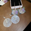 Shell Chiffon Round Butterfly Tassel Drop Earrings, Beach Vacation Geometric Ear Hook Jewelry view 3