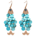 Shell Triangle And Round Tassel Ear Hook Necklace Jewelry Set For Beach Vacation Style view 5