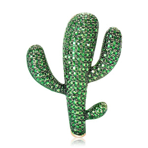 Alloy Enamel Cactus Brooch Pin For Unisex Clothing Accessories