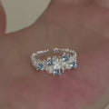 Light Luxury Copper Open Ring With Irregular Zircon Pattern Geometric Round Design For Women view 2