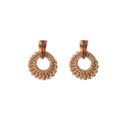 Bohemian Woven Rattan Hollow Round Hoop Acrylic Tortoise Stud Statement Vintage Drop Earrings view 5