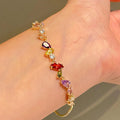 18K Gold Plated Copper Zircon Teardrop Clasp Light Luxury Bangle view 2