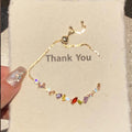 18K Gold Plated Copper Zircon Teardrop Clasp Light Luxury Bangle view 3