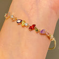 18K Gold Plated Copper Zircon Teardrop Clasp Light Luxury Bangle view 4