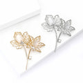 Alloy Hollow Cat Eye Maple Leaf Brooch For Women's Clothing view 4