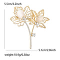 Alloy Hollow Cat Eye Maple Leaf Brooch For Women's Clothing view 5