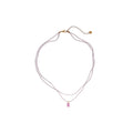 Glass Crystal Beaded Zircon Heart Square Pendant Necklace Light Luxury Sweet Choker For Women view 5