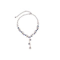 Light Luxury Alloy Rhinestone Flower Hollow Teardrop Drop Earrings Necklace Jewelry Set view 5