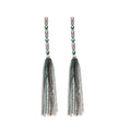 Vintage Court Style Heart Zircon Pearl Chain Tassel Drop Earrings With Silver Pins view 5