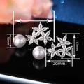 Women's Flower Drop Earrings With Faux Pearl, Princess Wedding Evening Dress Jewelry view 4